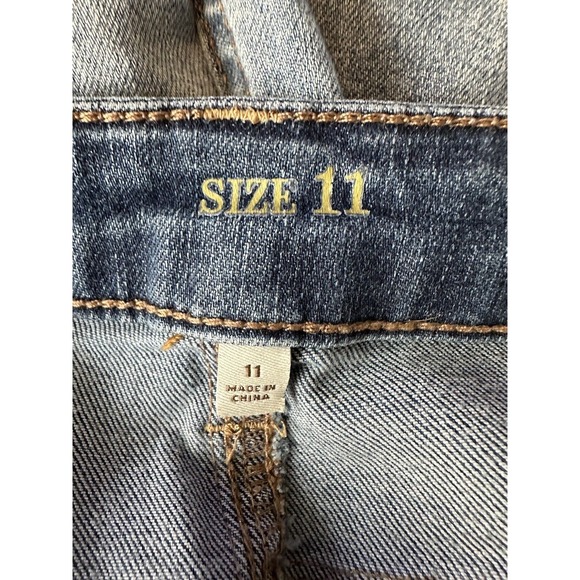 True Craft Jeans Mid Rise Skinny Women's Size 11 x 29inseam Blue Distressed - Picture 4 of 14